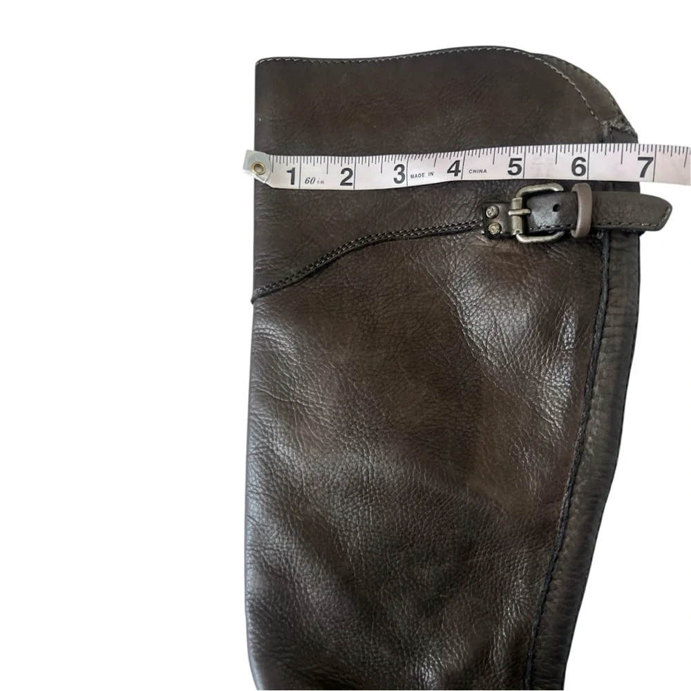 Frye Phillip Brown Leather Tall Western Riding Boots 3476847 Block Heel Size 6B